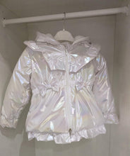 Load image into Gallery viewer, White Pearlised Padded Coat
