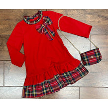 Load image into Gallery viewer, Tartan Bow Dress With Bag
