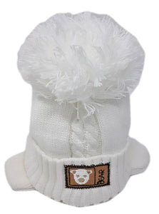 Teddy Bear Fleece Lined Knitted Hat