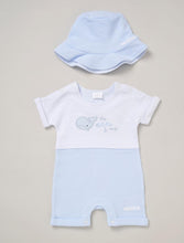 Load image into Gallery viewer, Whale Waffle Romper and Hat Set
