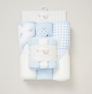 Blue Bear Hooded Towel Set