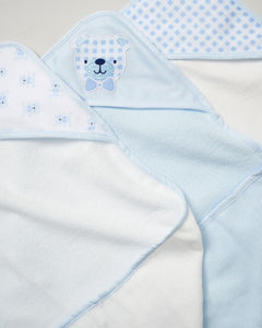 Blue Bear Hooded Towel Set