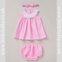 Load image into Gallery viewer, Gingham Broderie Anglaise Dress Set
