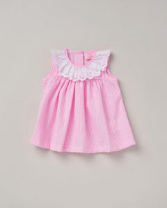 Gingham Broderie Anglaise Dress Set
