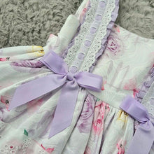 Load image into Gallery viewer, Beau Kid Lavender Bow Floral Sleeveless Summer Dress
