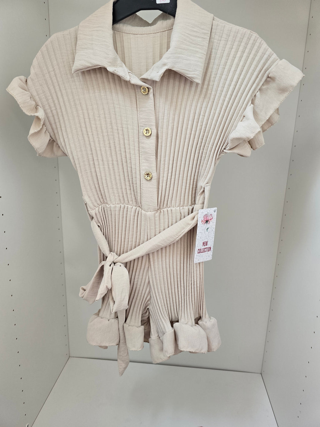 Beige Ruffle Playsuit
