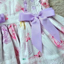 Load image into Gallery viewer, Beau Kid Lavender Bow Floral Sleeveless Summer Dress
