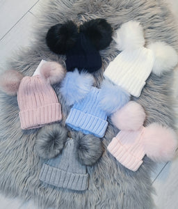 Double Pompom Hats