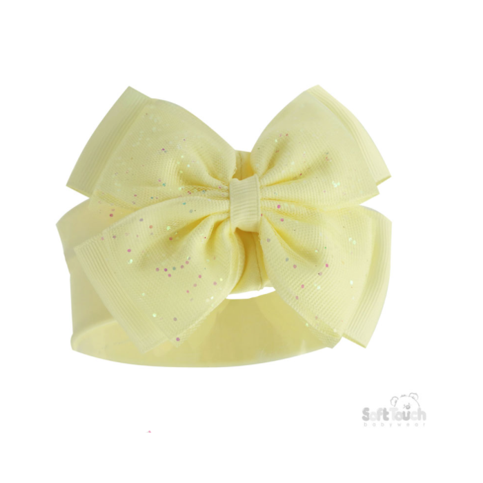 Lemon Glitter Bow Headband